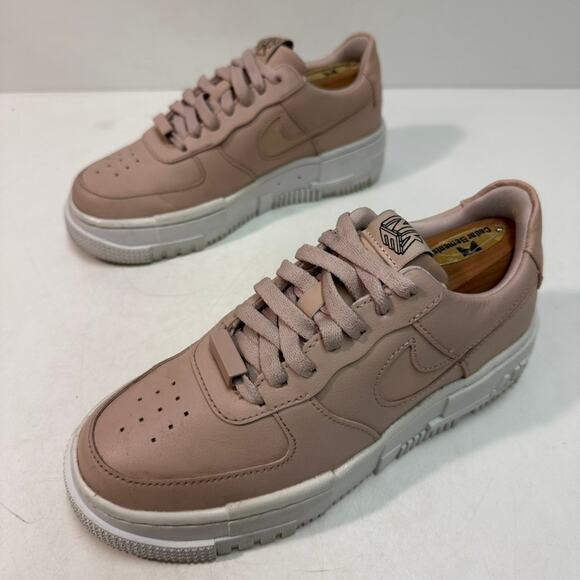 VERY GOOD Nike Women’s Air Force 1 Pixel “Particle Beige” Pink Platform 5 - Picture 5 of 10